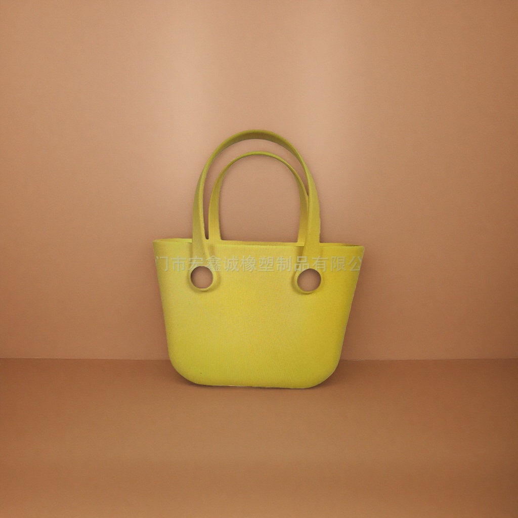 Yellow EVA handbag, lightweight, waterproof and large-capacity commuter shopping bag Application Scenario