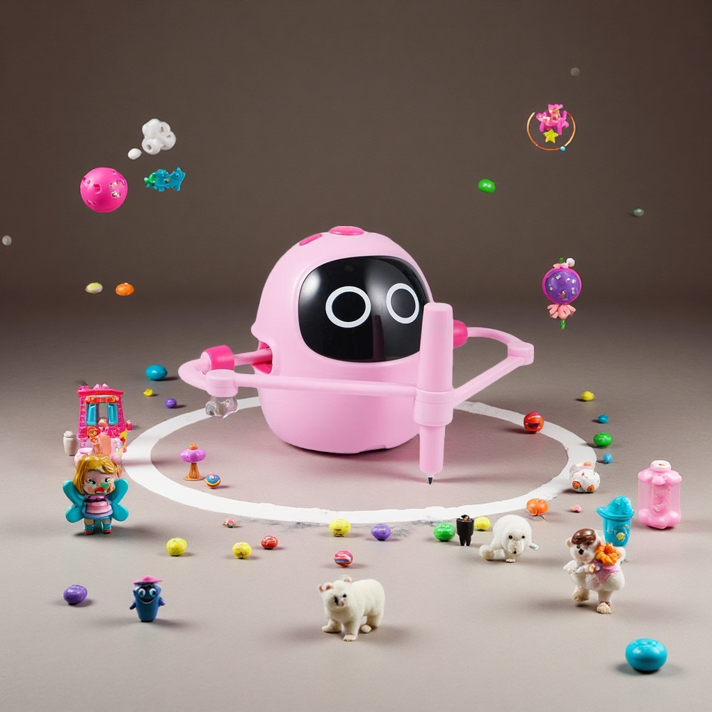 Pink robot children's educational toys, creative decorative items, home decoration