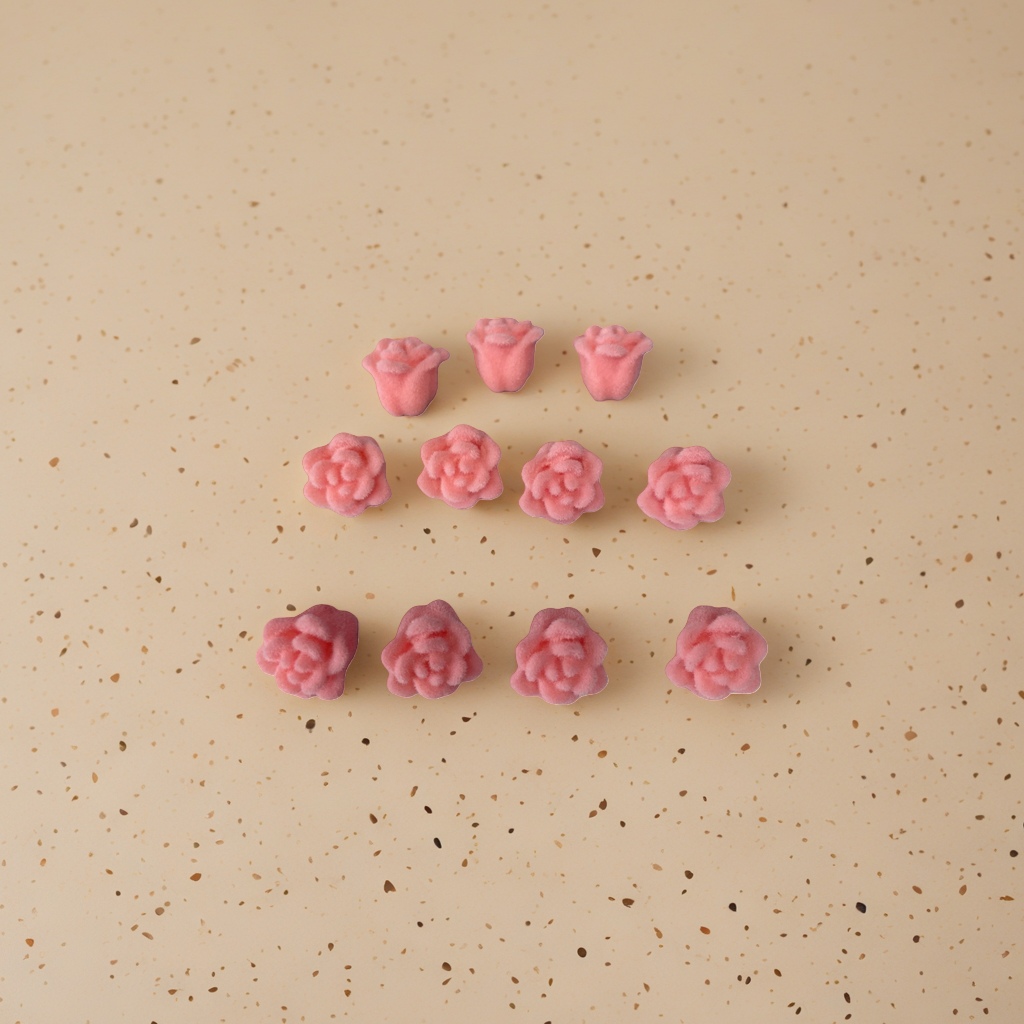 Pink plush flower-decorated fabric home furnishings details Picture