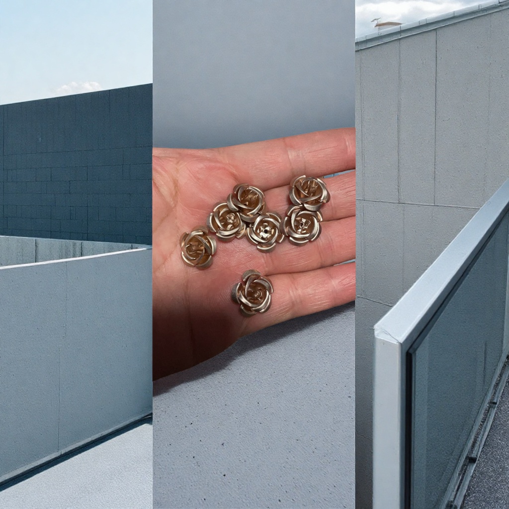 Golden rose-shaped metal jewelry is a fashionable, elegant and light luxury style accessory Application Scenario