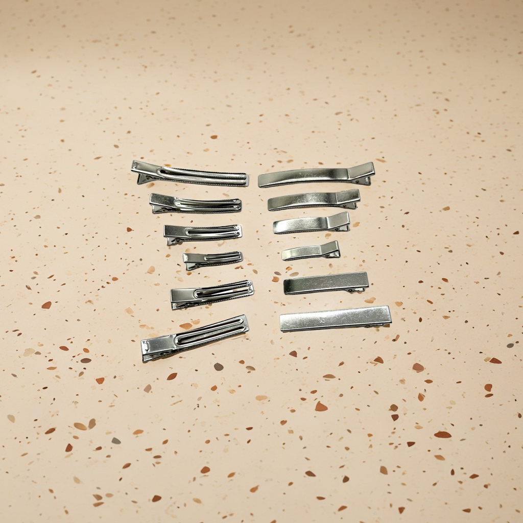 Silver metal hair clips, anti-slip and durable large clips, suitable for daily commuting