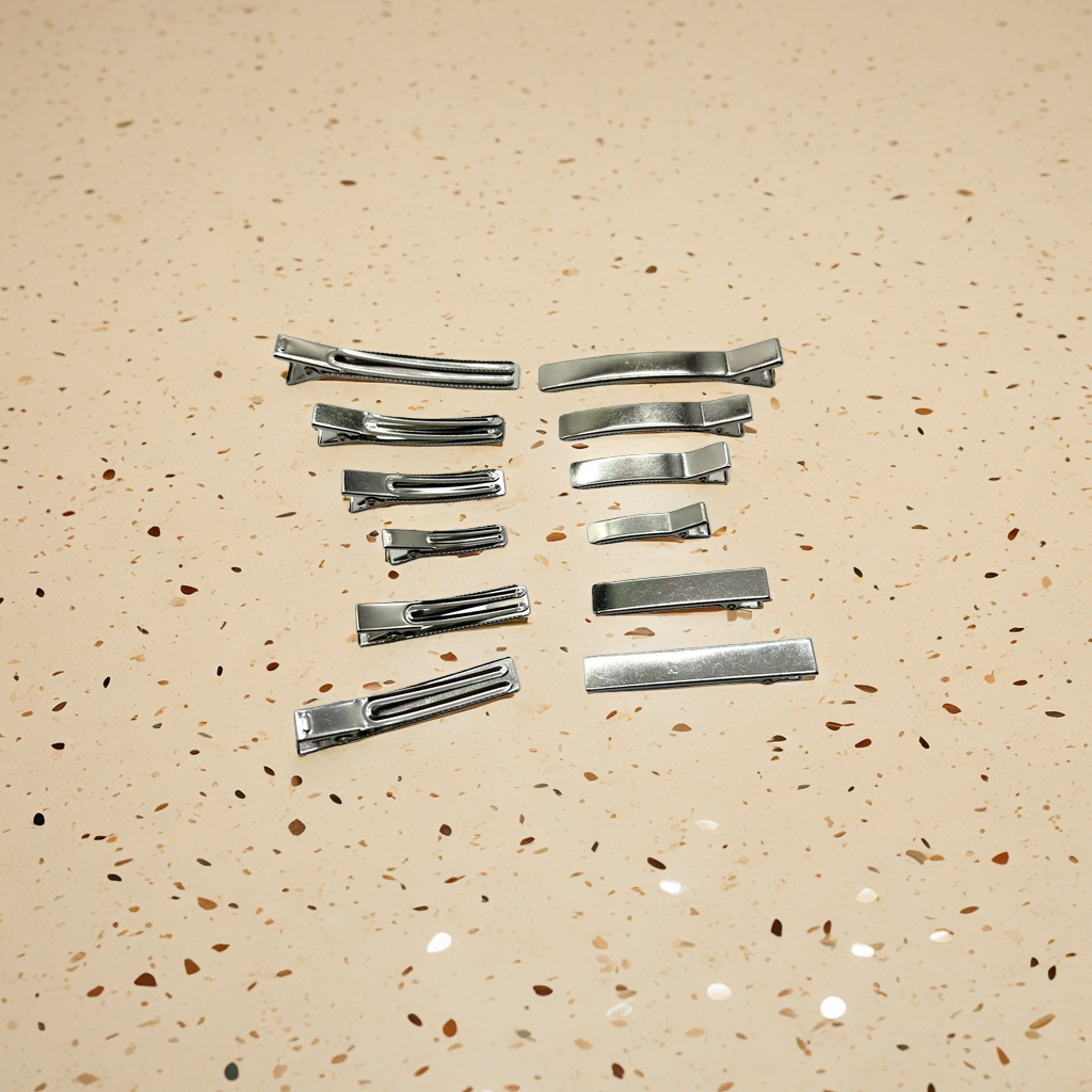 Silver metal hair clips, anti-slip and durable large clips, suitable for daily commuting details Picture