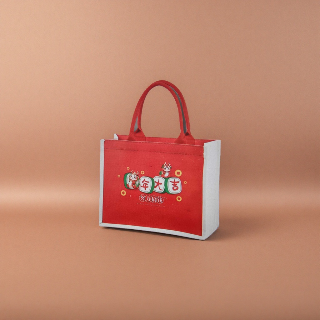 Bolsa de transporte roja papel kraft engrosado acompañante de reunión de negocios bolsa de regalo de mano para llevar details Picture