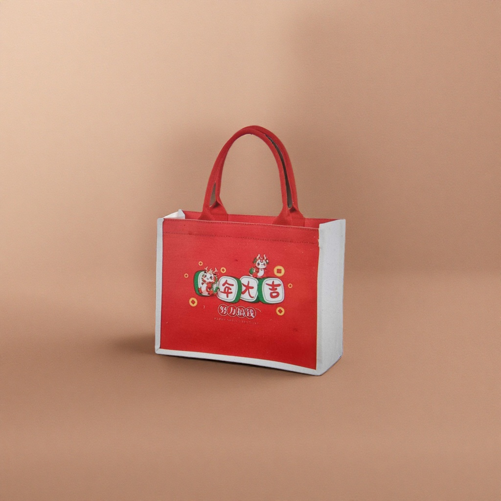 Bolsa de transporte roja papel kraft engrosado acompañante de reunión de negocios bolsa de regalo de mano para llevar