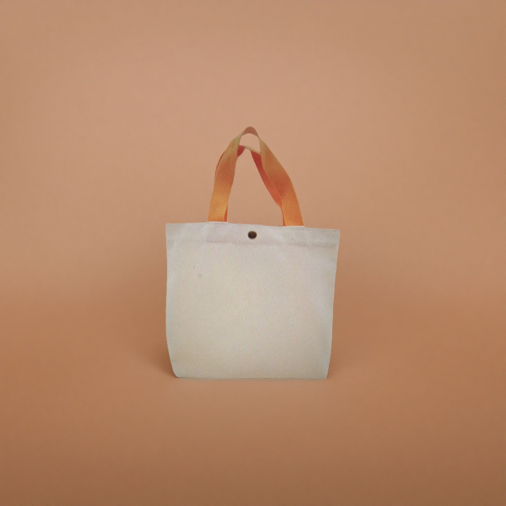 Bolsa de transporte blanca con asa naranja bolsa de compras ecológica simple reutilizable Specification image