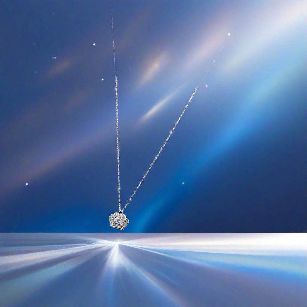 The silver chain necklace and crown-shaped pendant are exquisite, light luxury, fashionable and versatile Specification image