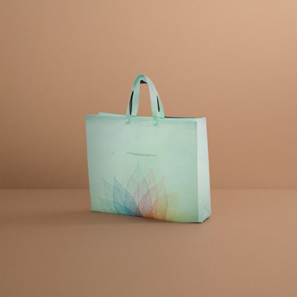 The handle of the light green handbag with the same color scheme as the leaf vein pattern Specification image
