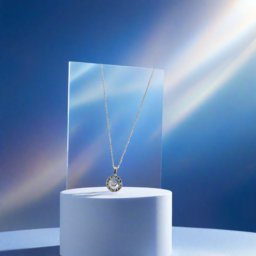 The silver round pendant necklace is a fashionable, simple and versatile women's accessory Application Scenario