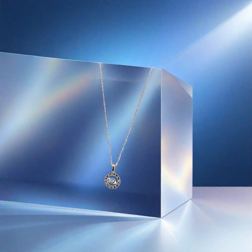 The silver round pendant necklace is a fashionable, simple and versatile women's accessory details Picture