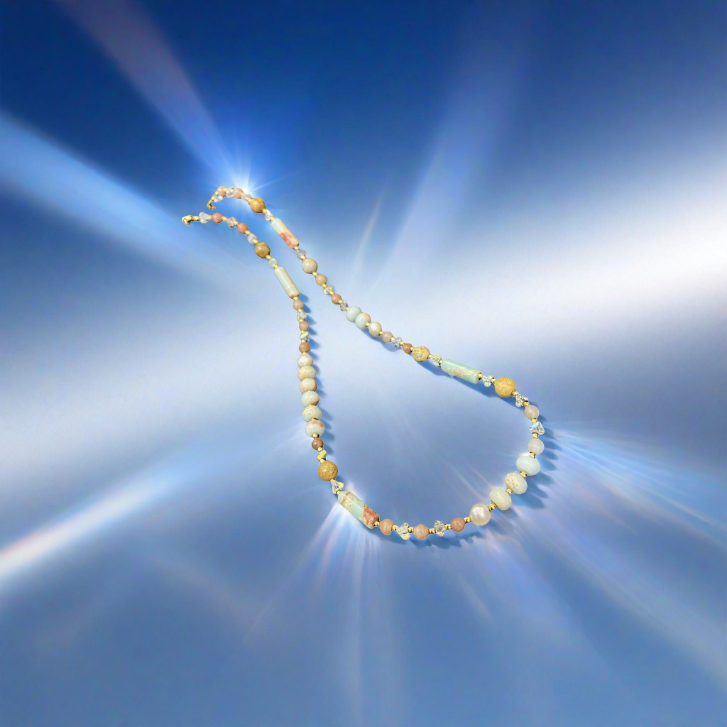 Imported 925 silver jewelry sand gold long simple necklace for women Application Scenario