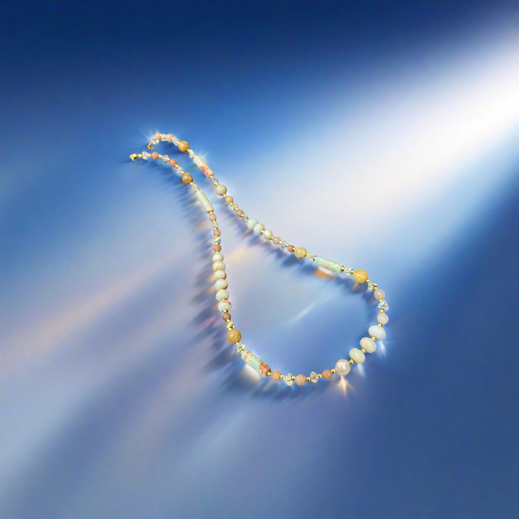 Imported 925 silver jewelry sand gold long simple necklace for women Specification image