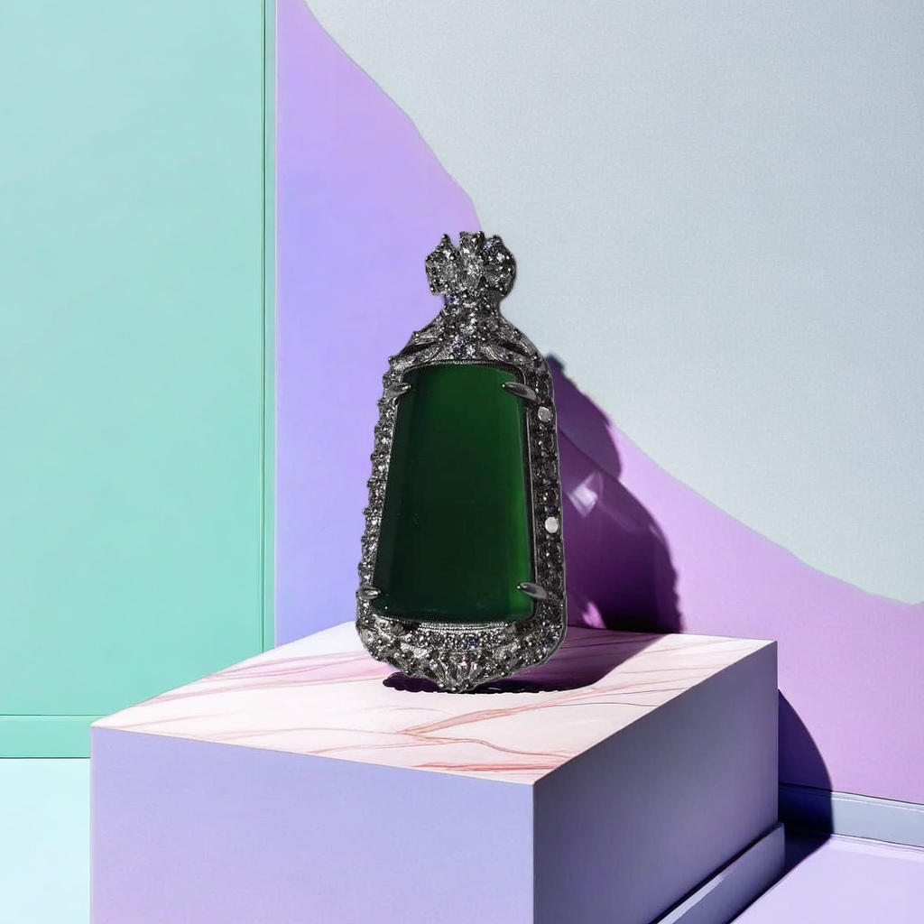 Natural green jade pendant, A-grade ice-type Zhengyang green, no cracks, exquisite gift box set details Picture