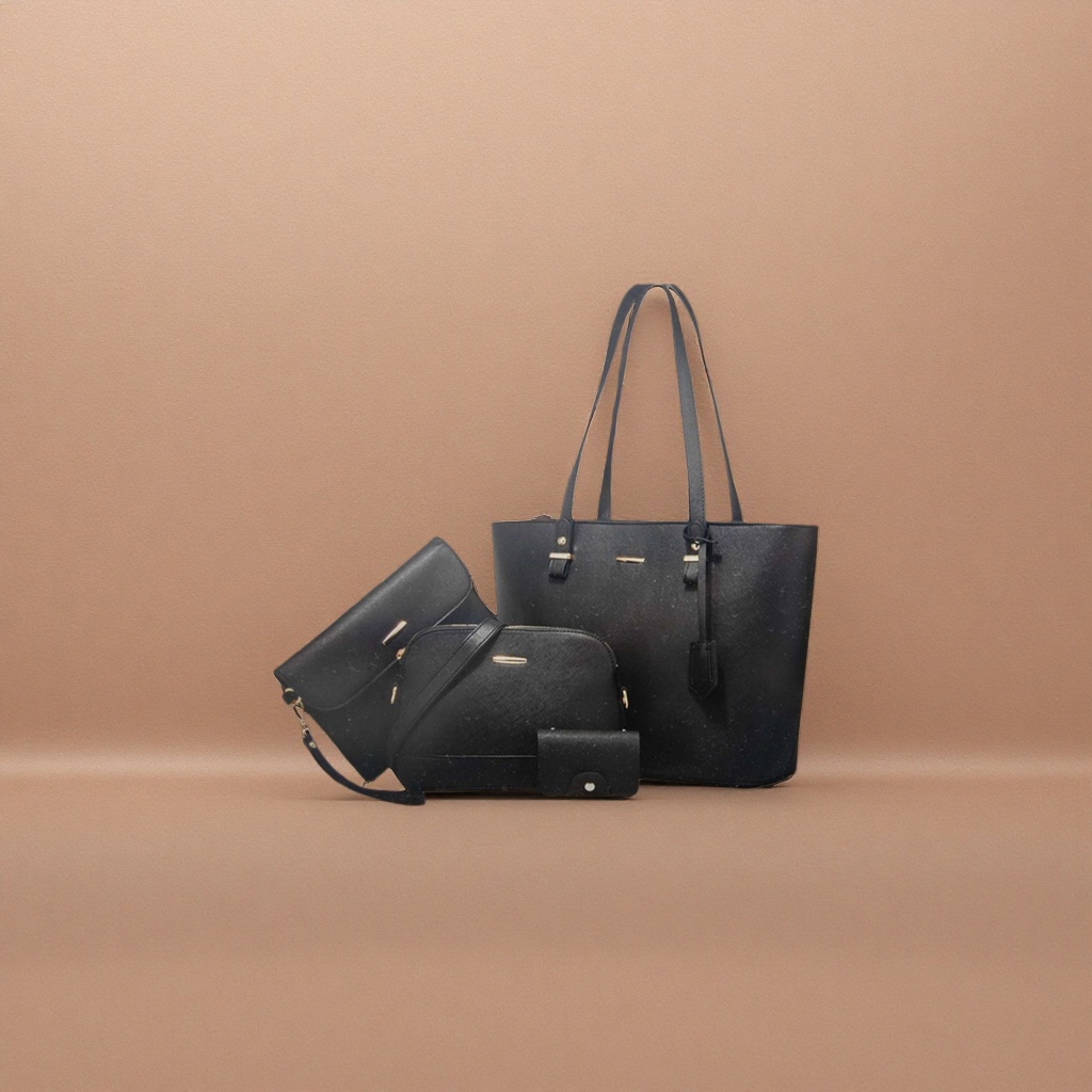 Black handbag set, a simple and versatile single-shoulder crossbody bag for women's commuting Specification image