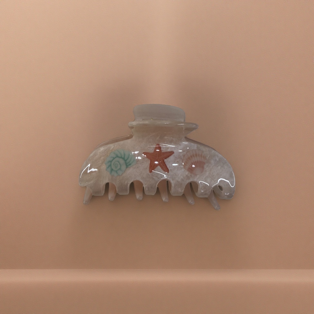 粉色海星贝壳图案发夹 甜美少女风头饰饰品