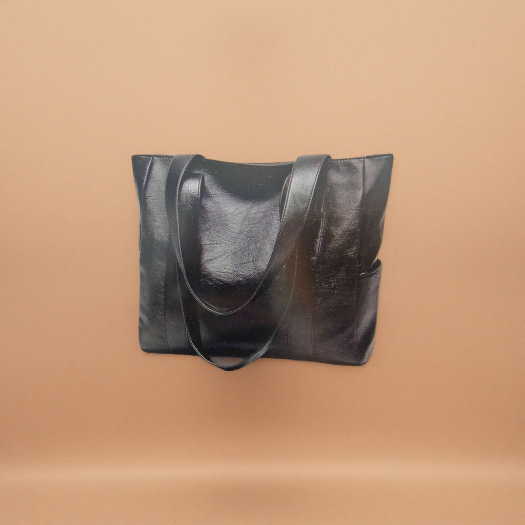 Negro tote bolsa de gran capacidad commuter b/l hombro mujer moda bolsas versátiles details Picture