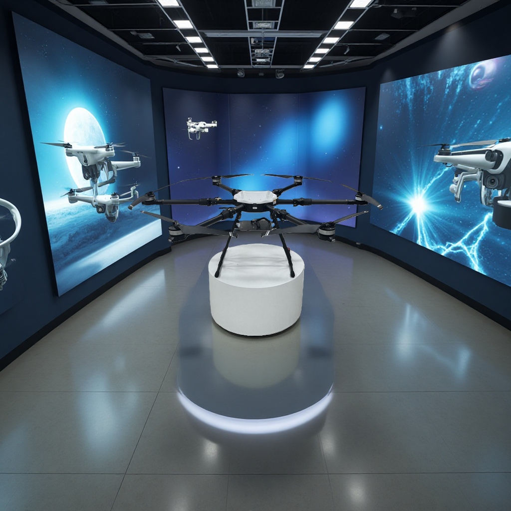 Black six-rotor drone aerial photography stabilizer high-definition remote control aircraft details Picture