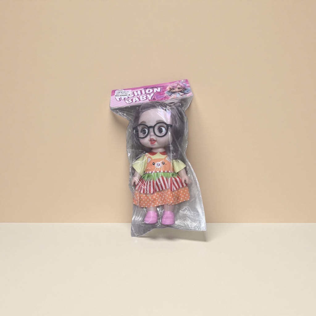 粉色包装戴眼镜穿花裙子娃娃