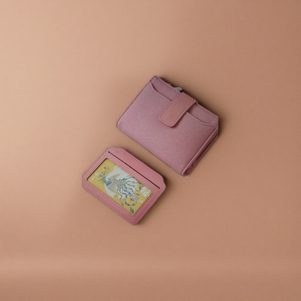 The pink genuine leather wallet and card case for women are simple, lightweight and have multiple compartments for storage