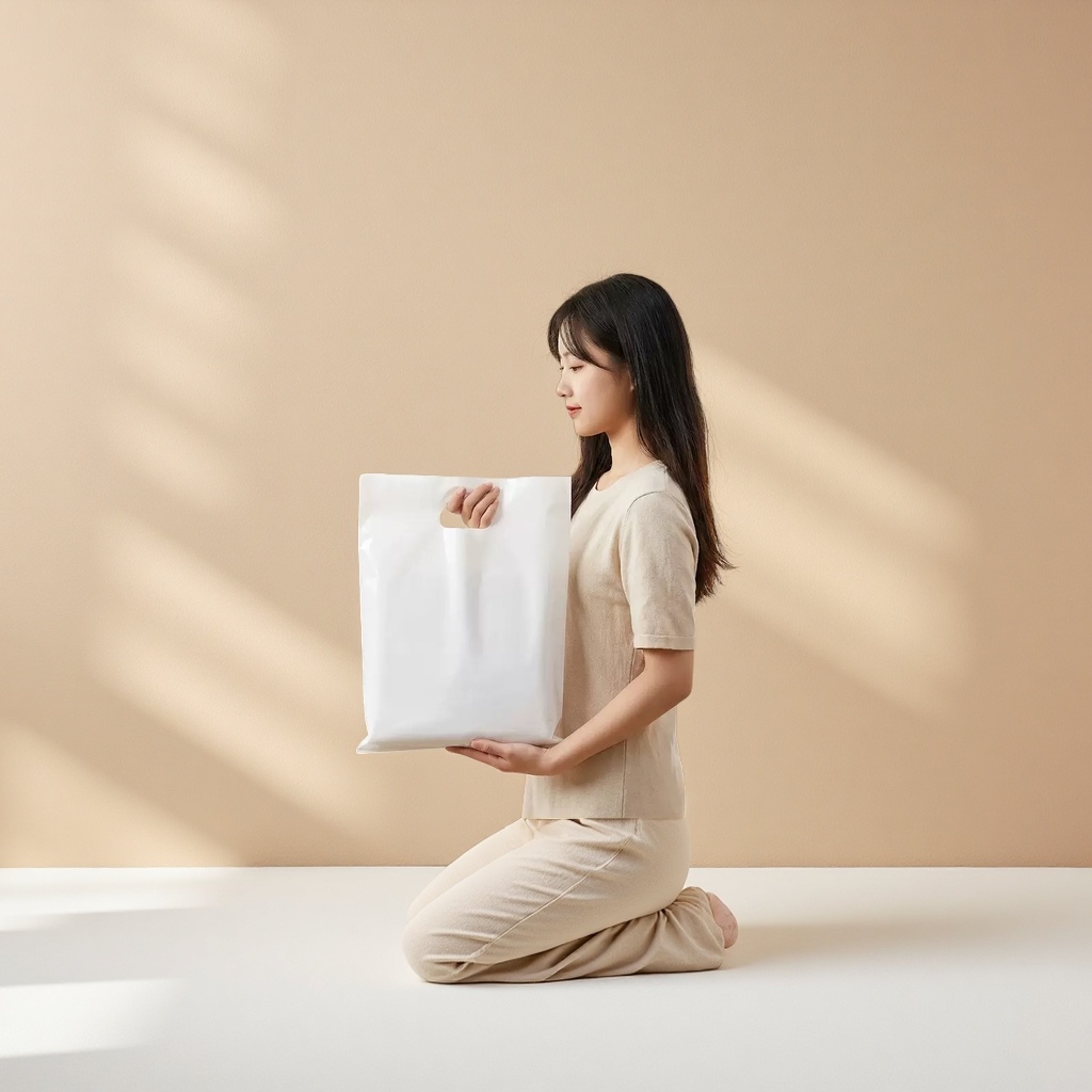 白色简约手提袋女士购物袋环保棉麻材质