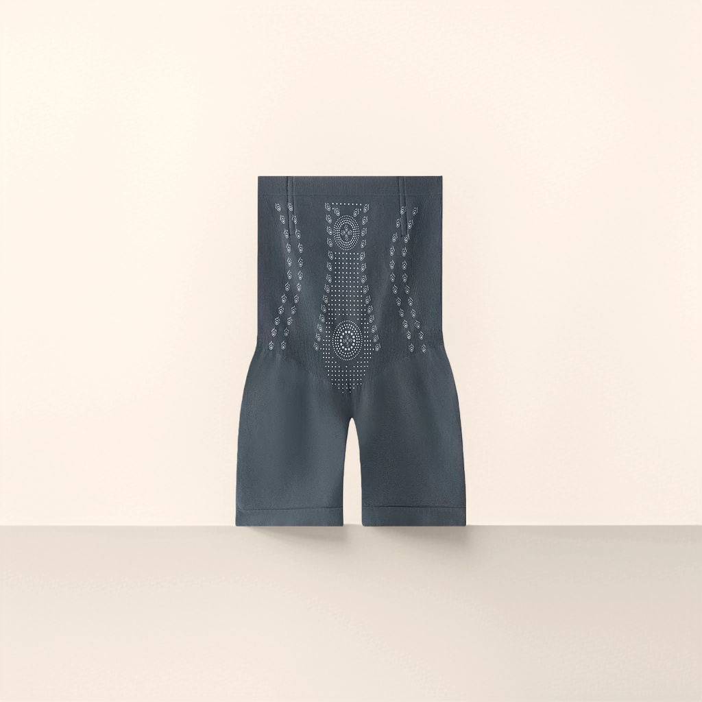السروال الرمادي الطويل ذو الخصر الأبيض Specification image