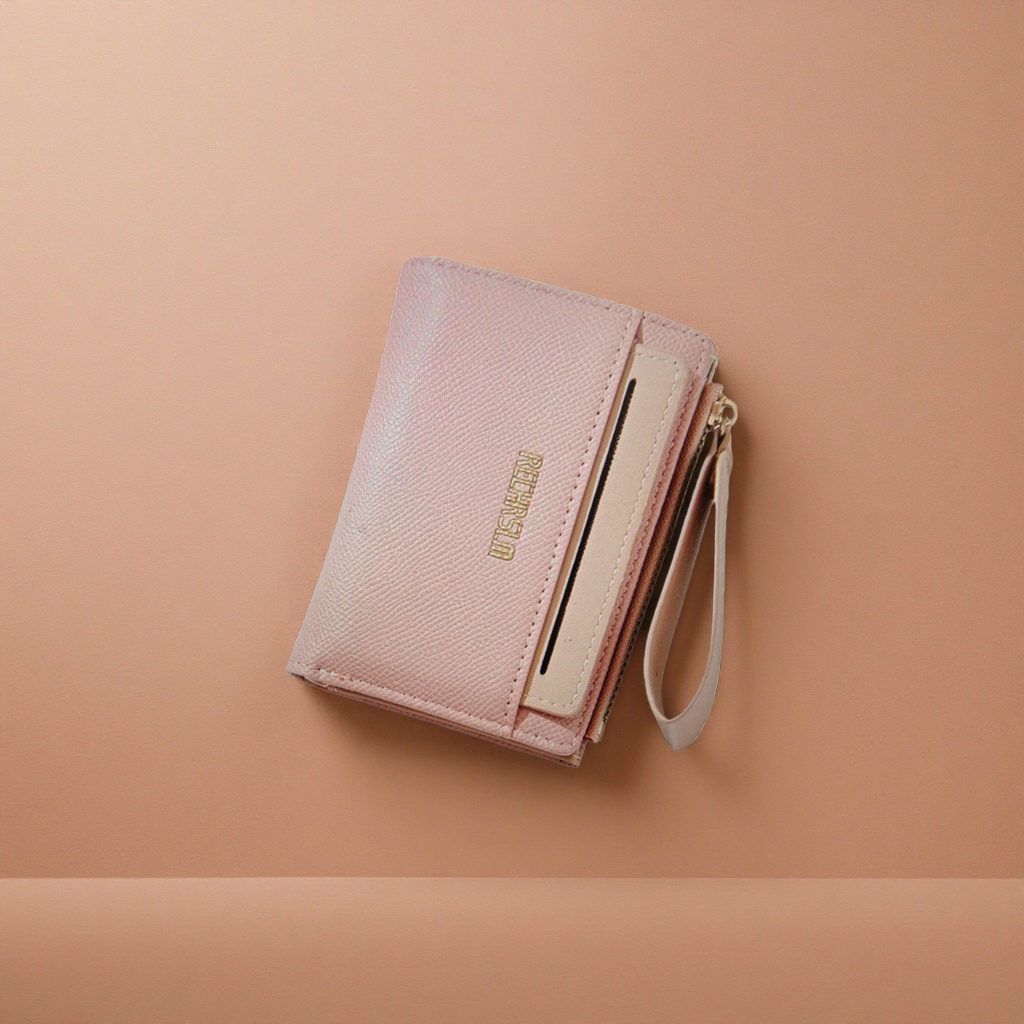 The pink small wallet for women is simple and fashionable. It is small and portable