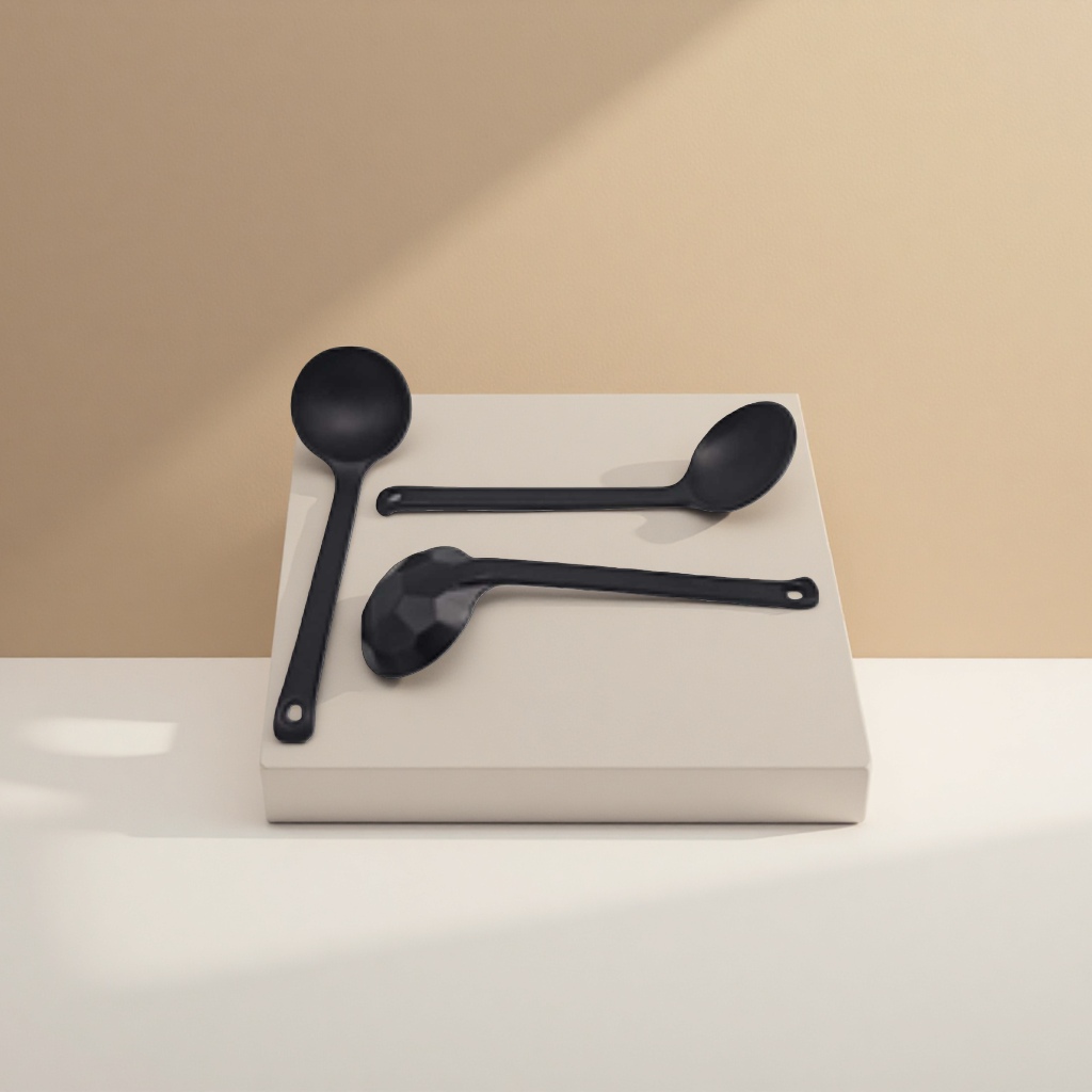 Black stainless steel soup spoons, household long-handled high-temperature resistant kitchen tableware Application Scenario