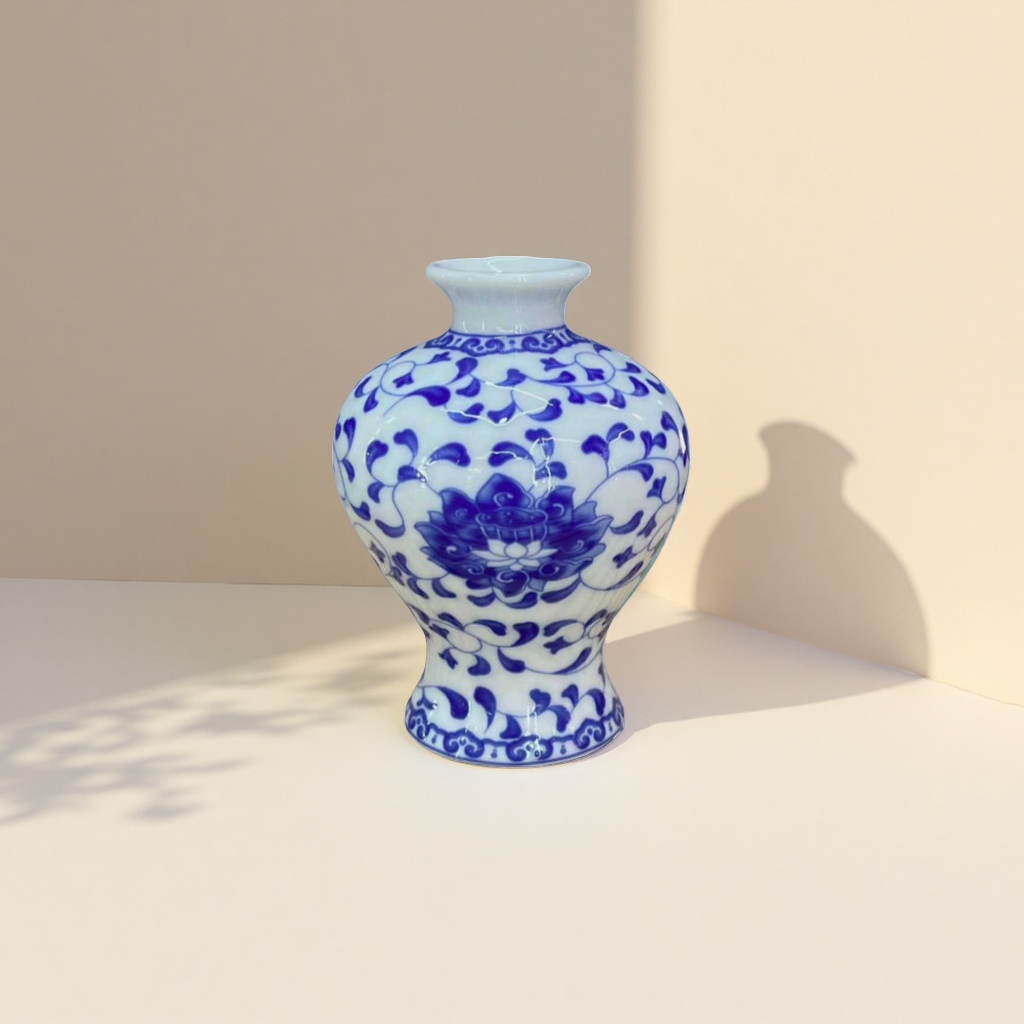 Blue and white porcelain vases, ceramic ornaments, home decoration, living room entrance hall, retro Chinese handicrafts Application Scenario
