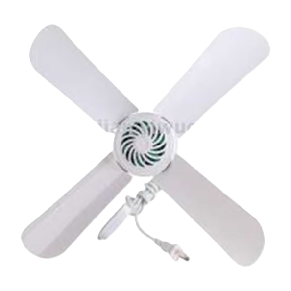 A white four-leaf clover-shaped silent home desktop fan with adjustable wind speed Item Picture