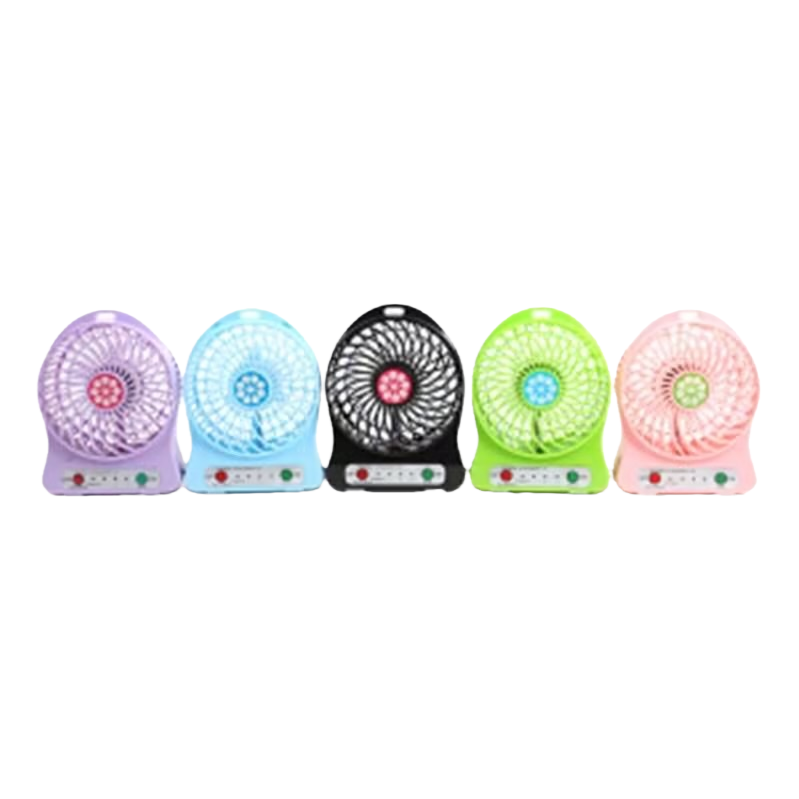 A portable mini USB charging desktop with a color fan, suitable for quiet student dormitories