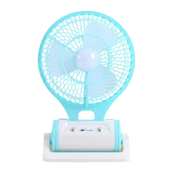 Light blue folding fan with lighting, strong wind, soft noise, foldable and portable Item Picture