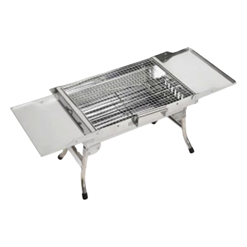 Silver stainless steel thickened grill stand for outdoor camping barbecue grill Item Picture