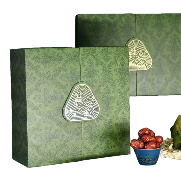 Paquete de caja de regalo de patrón verde exquisito adecuado para regalos fiesta boda universal Item Picture