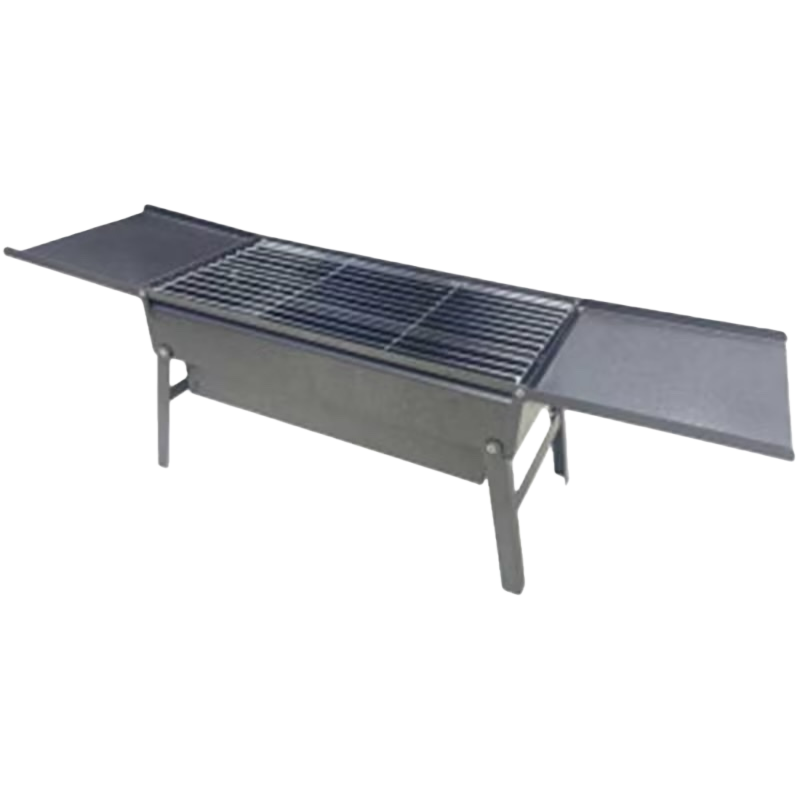 Grey outdoor portable barbecue grill, stainless steel grill, household camping barbecue equipment Item Picture