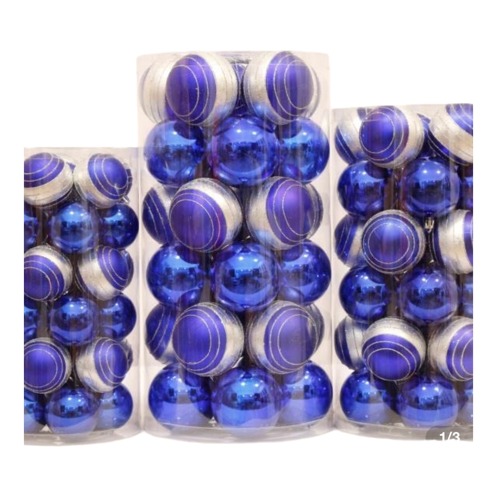 Blue Christmas ball decorative items, festive atmosphere hanging decorations, home furnishings, gift box set Item Picture