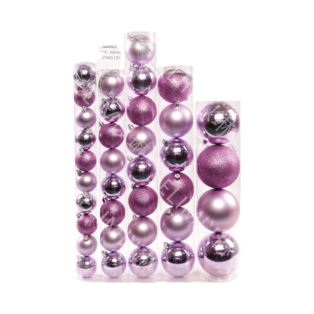 A set of 20 purple Christmas decorative balls in a festive atmosphere hanging gift box Item Picture