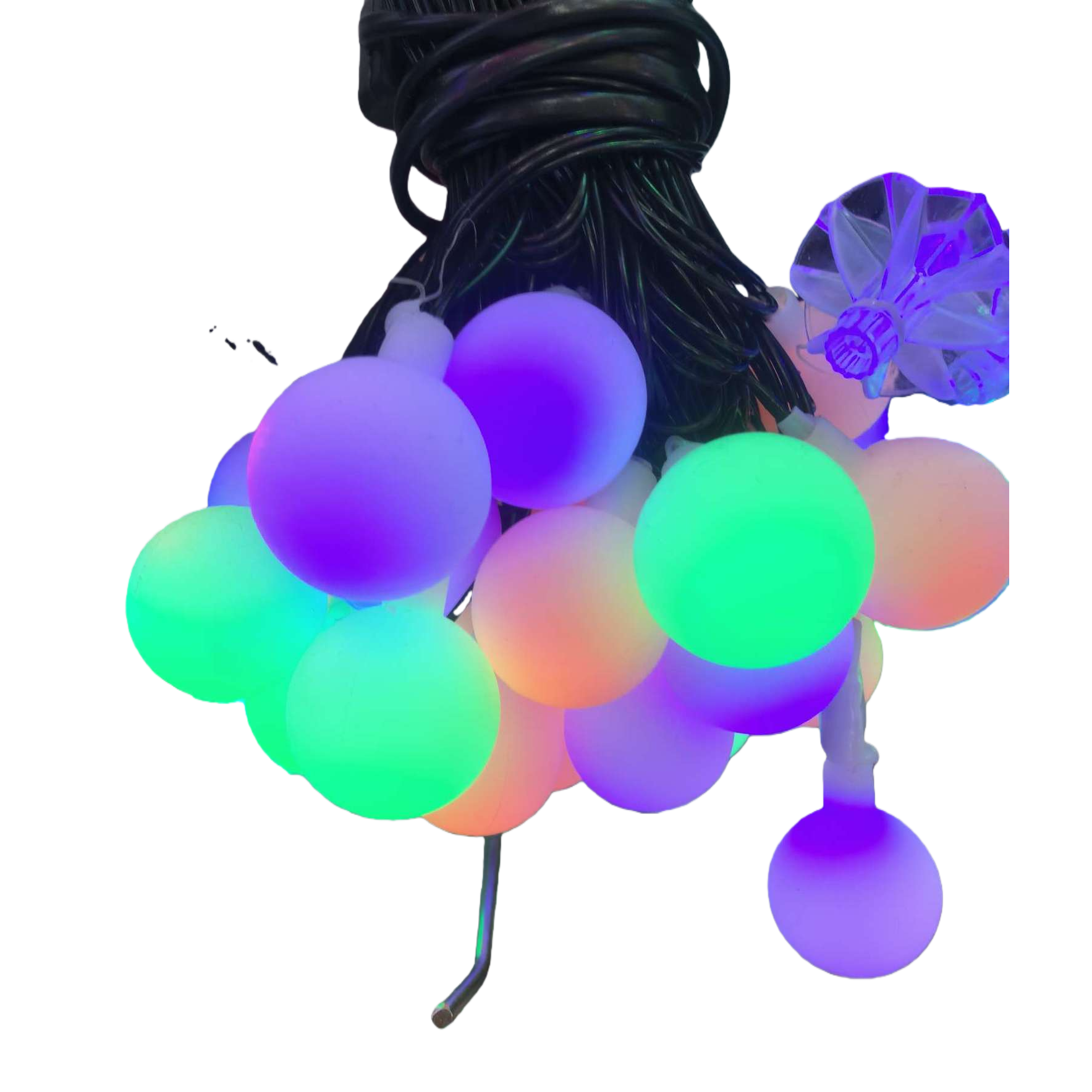 Colorful spherical light strings decorate festival atmosphere lights, suitable for both outdoor and indoor use with warm white light Item Picture