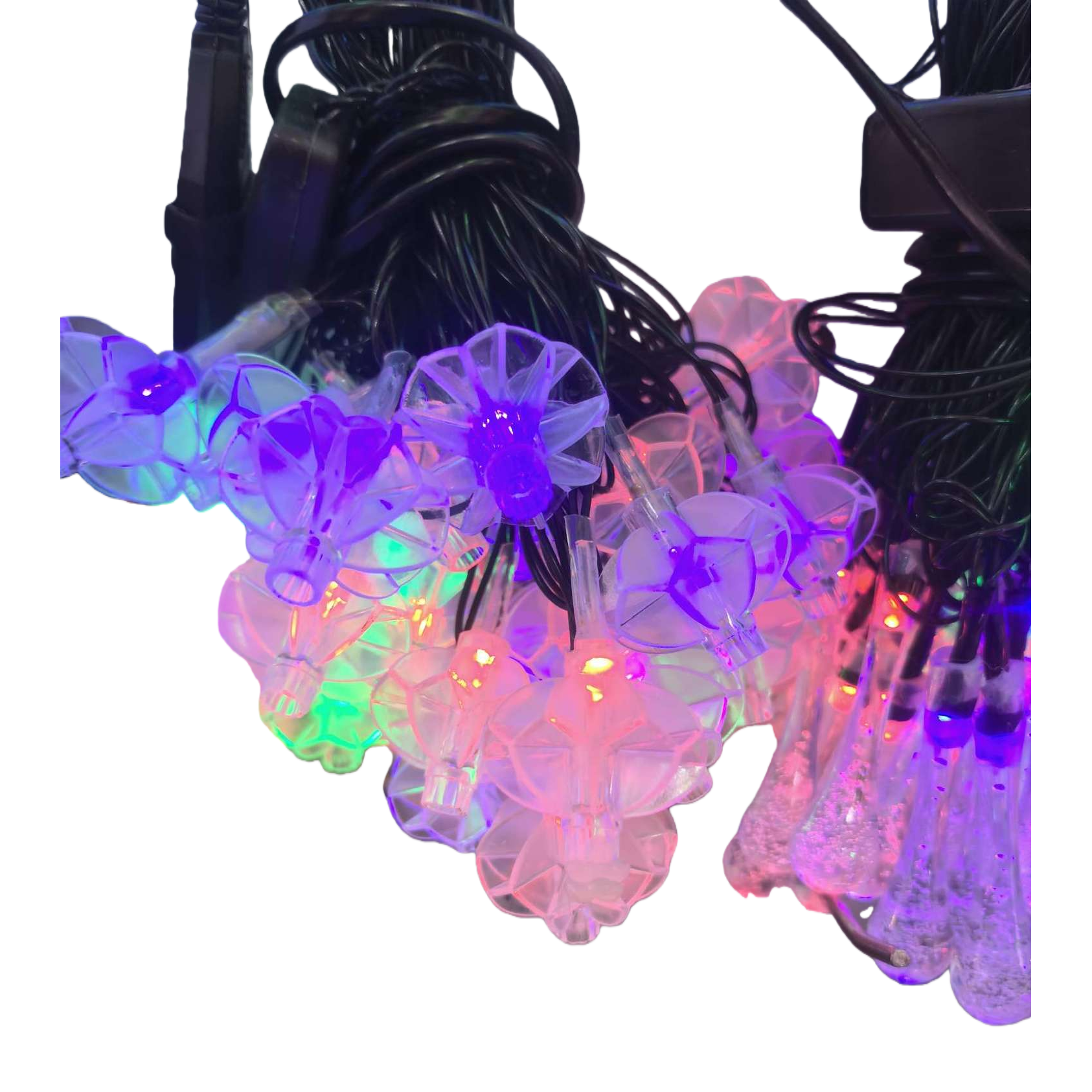 Colorful flower-shaped string of decorative ambient lights, suitable for both indoor and outdoor use, with soft and warm light Item Picture