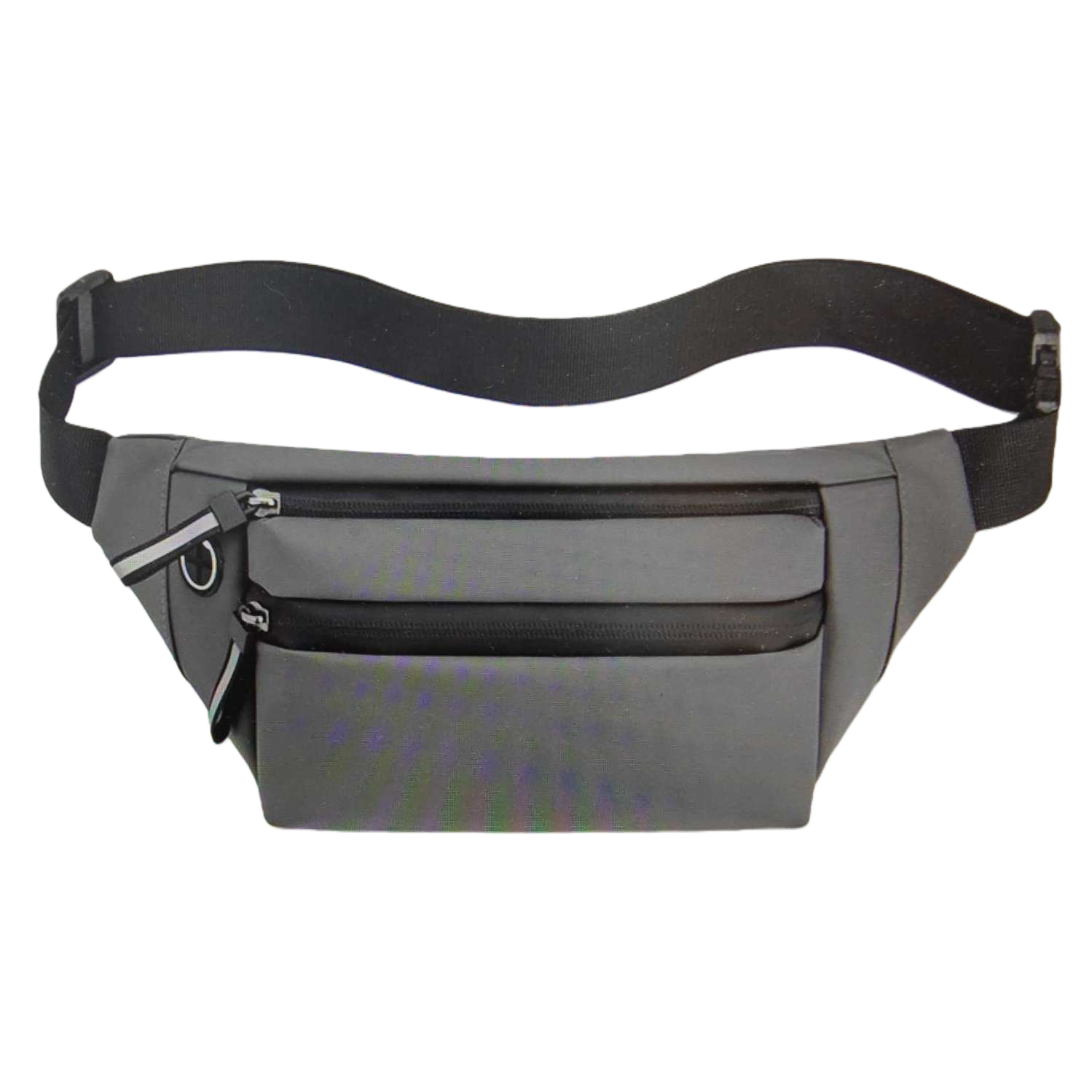 This grey nylon waterproof lightweight sporty waist bag is suitable for both men and women Item Picture