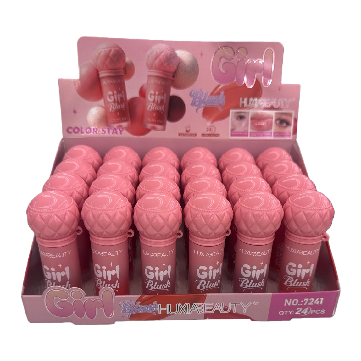 Pink spherical lid cosmetic display box, acrylic transparent storage box, desktop decoration Item Picture