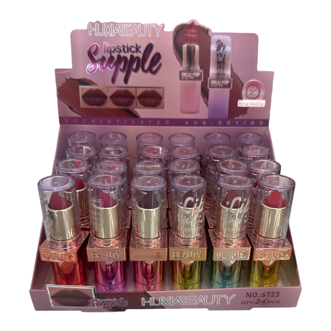 Pink lipstick display stand, acrylic cosmetics display stand, desktop storage stand Item Picture
