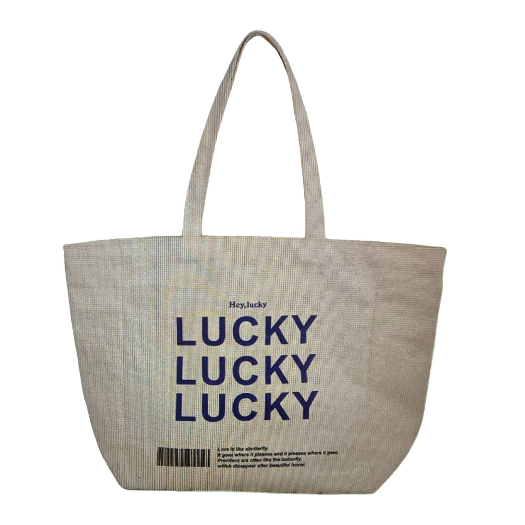 The beige canvas bag is a simple and versatile large-capacity hand-held shopping bag Item Picture