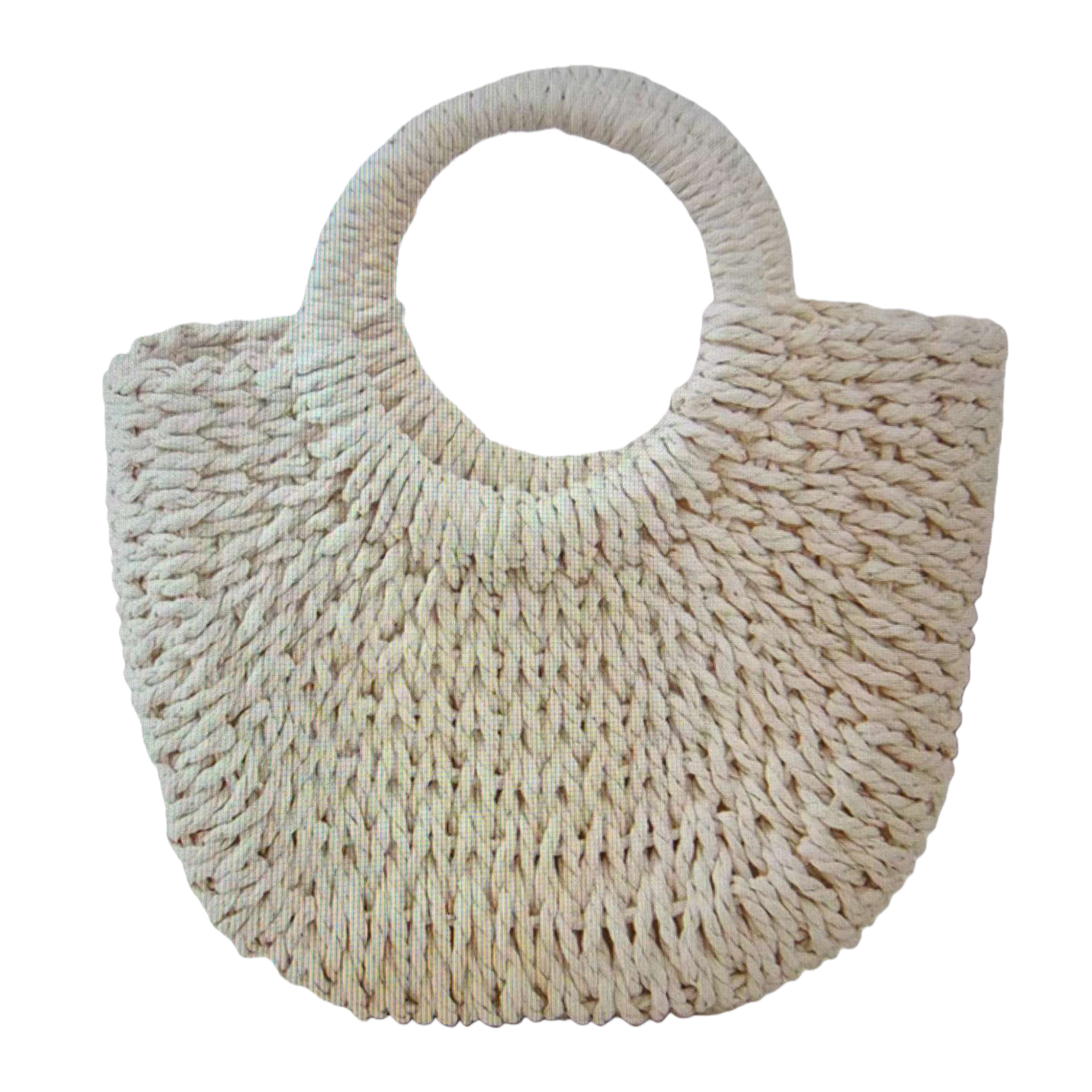 This beige woven handbag is a simple and fashionable single-shoulder bag for women's commuting Item Picture