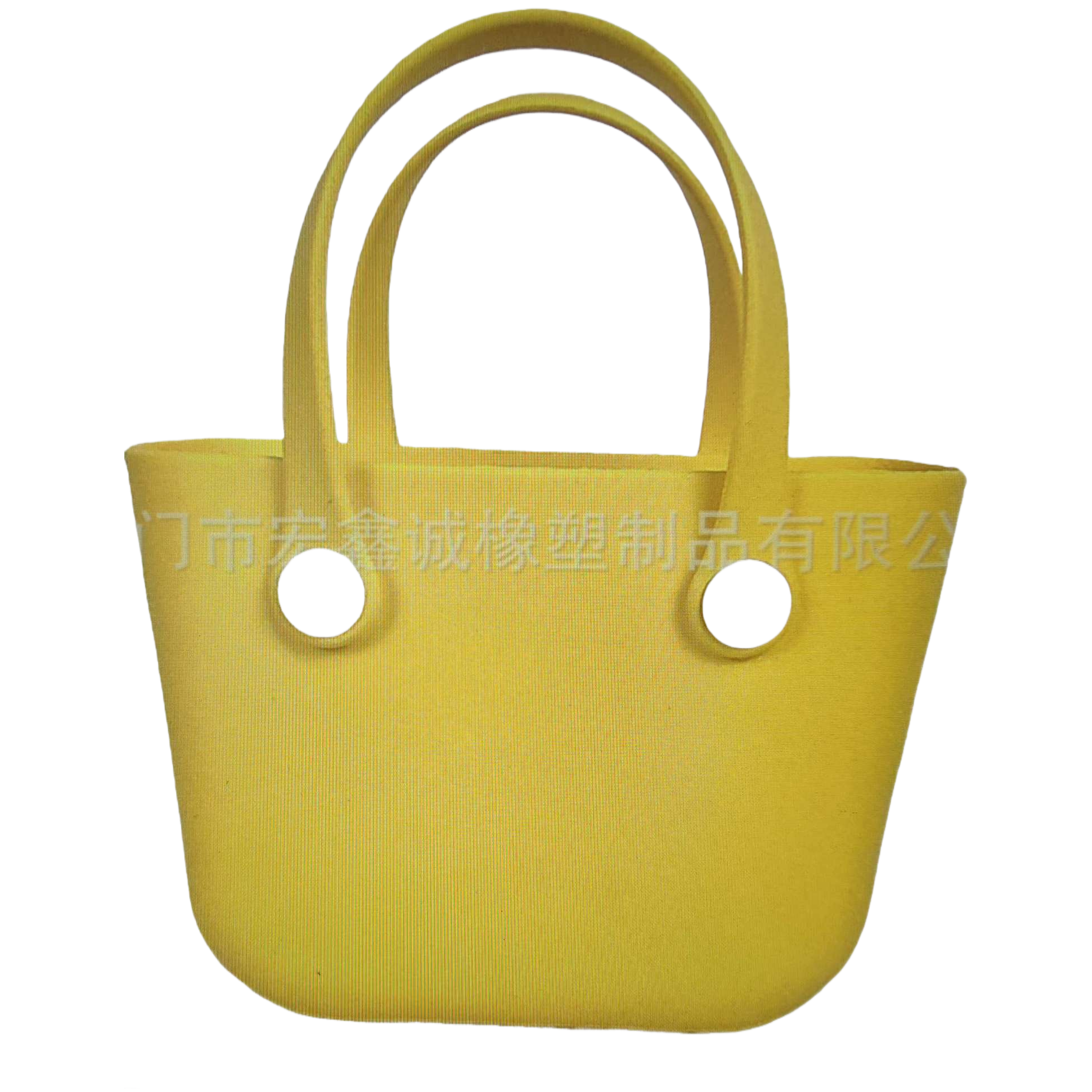 Yellow EVA handbag, lightweight, waterproof and large-capacity commuter shopping bag Item Picture