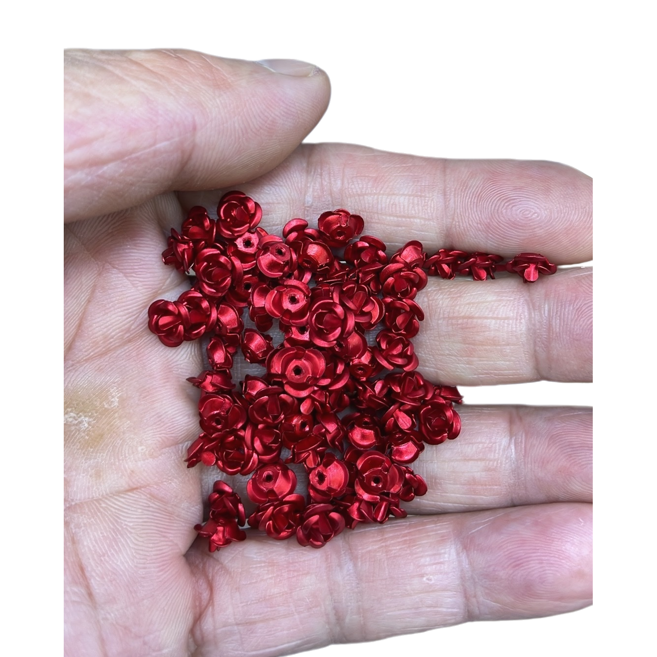 Red rose-shaped jewelry, exquisite metallic texture, fashionable accessories, cute and romantic style Item Picture