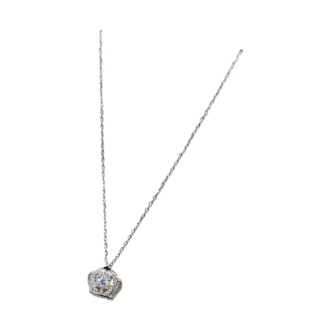 The silver chain necklace and crown-shaped pendant are exquisite, light luxury, fashionable and versatile Item Picture