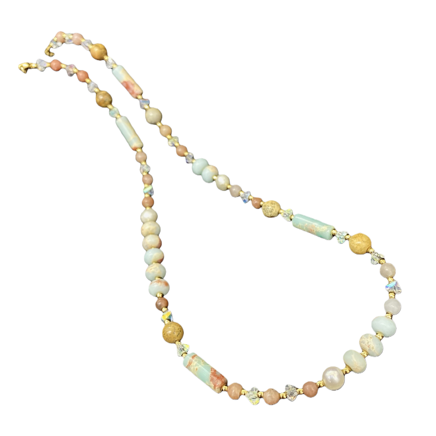 Imported 925 silver jewelry sand gold long simple necklace for women Item Picture