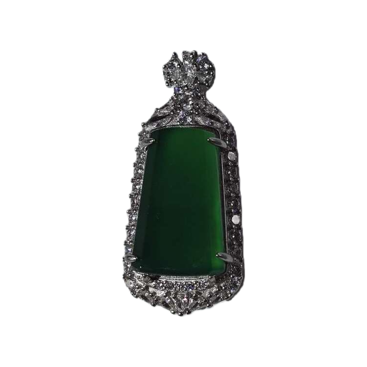 Natural green jade pendant, A-grade ice-type Zhengyang green, no cracks, exquisite gift box set Item Picture