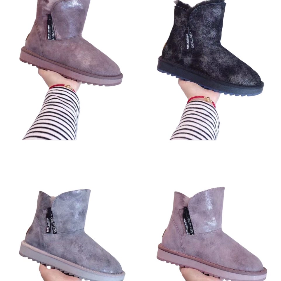 女式雪地靴鞋子保暖防滑加厚毛绒冬季新款