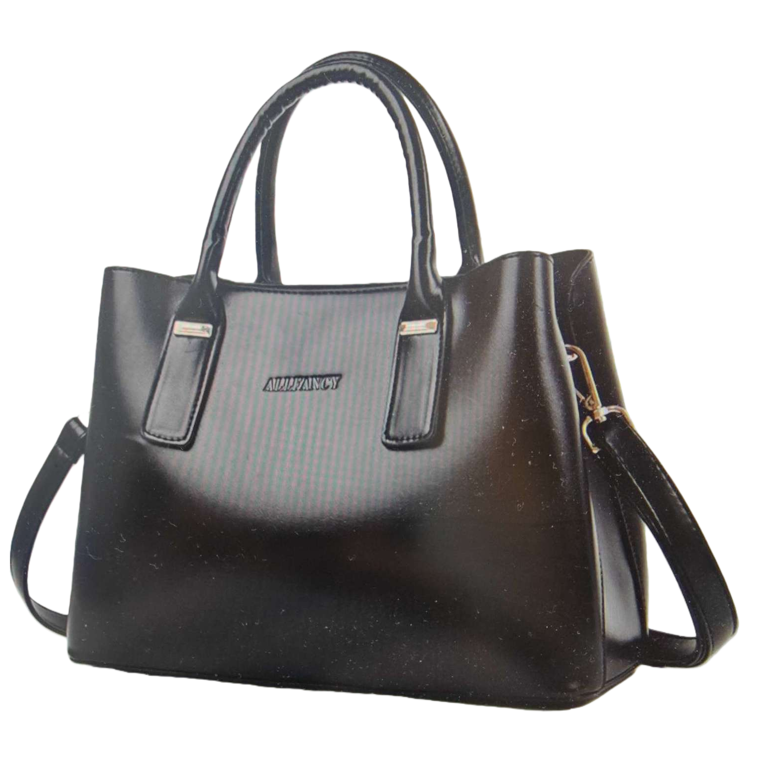 This black handbag is a simple and versatile commuter single-shoulder tote bag for women Item Picture