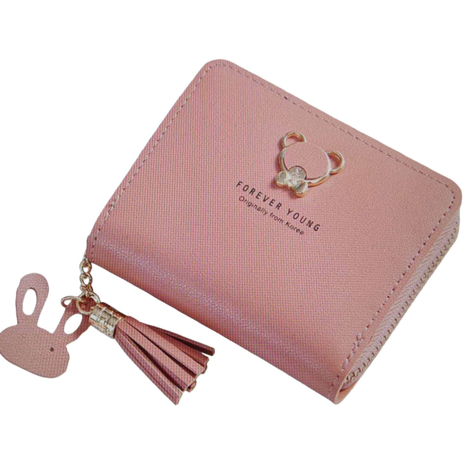 The pink lady's long wallet made of genuine calfskin is simple, fashionable and versatile Item Picture